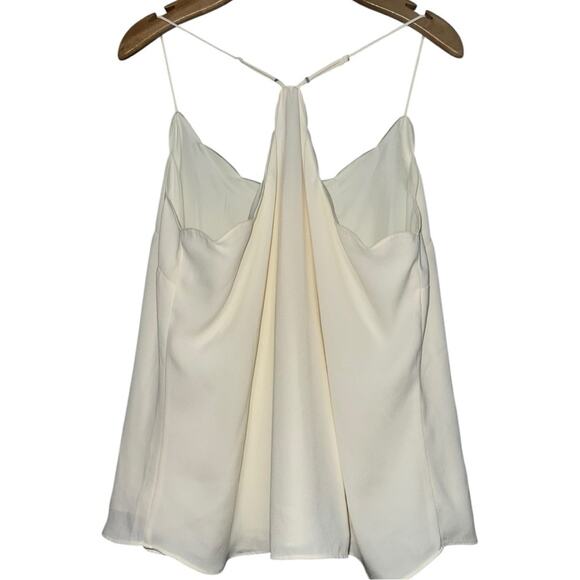 J. Crew Women’s 14 Cream Ivory Spaghetti Strap Scalloped Layering Cami Tank Top - Picture 2 of 7